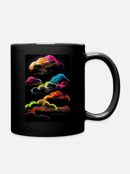 Neon Clouds - Tasse einfarbig - Schwarz