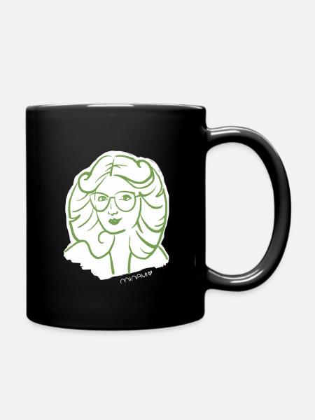 70er Jahre / Frau Porträt / Frauenpower / minavi - Tasse einfarbig - Schwarz