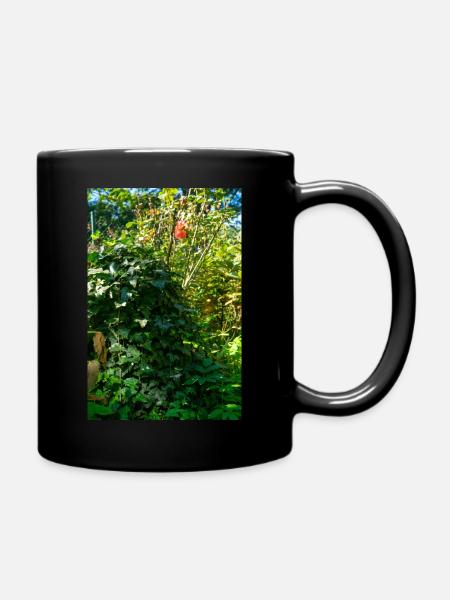 Efeu um Baumstumpf - Tasse einfarbig - Schwarz