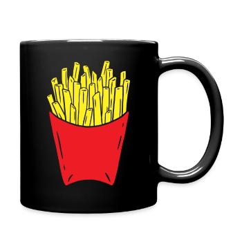 Pommes Frites Pommes Geschenk Pommes Fritten Spruc - Tasse einfarbig - Schwarz - Rechts