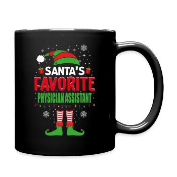 Santa's Favorite Physician Assistant Elf Christmas - Tasse einfarbig - Schwarz - Rechts