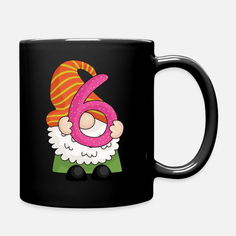 Number Six Gnome - Full Colour Mug - black