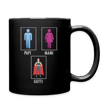 Gotti Patentante Taufpatin Schweiz - Tasse einfarbig - Schwarz - Rechts