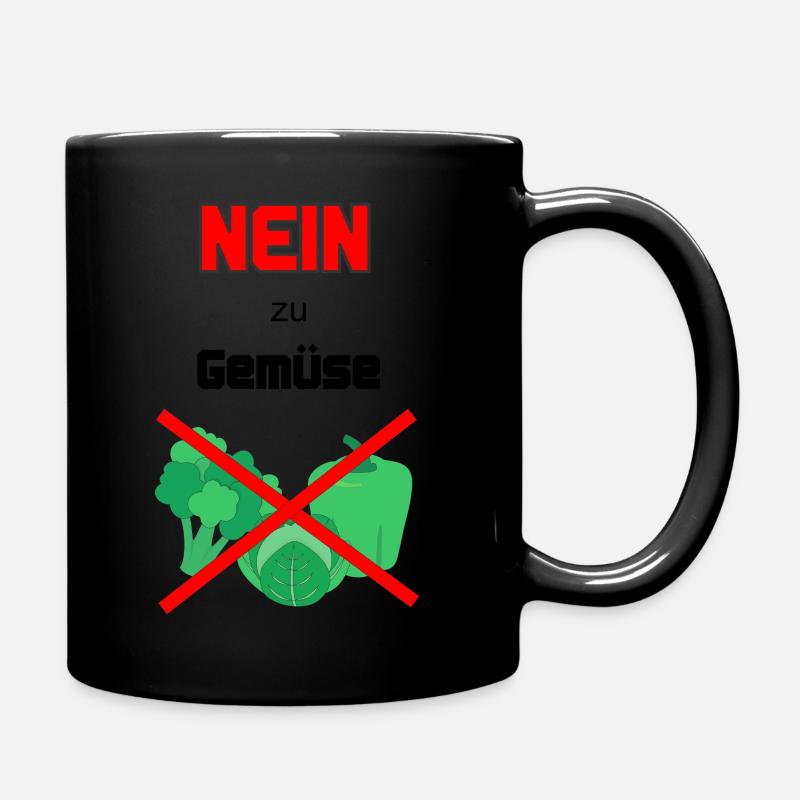 Nein zu Gemüse - Tasse einfarbig - Schwarz