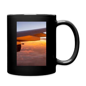 ...über den Wolken... - Tasse einfarbig - Schwarz - Rechts