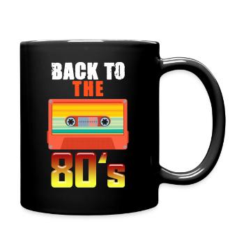 80er Jahre Radio Kassette Retro Vintage - Tasse einfarbig - Schwarz - Rechts