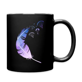 Feather Paragliding blue purple - Full Colour Mug - black - Right
