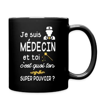 je suis médecin - Mug uni - noir - Droite