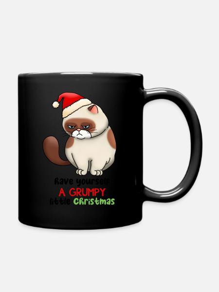 Weihnachten lustige Katze Weihnachtsbaum Cat - Tasse einfarbig - Schwarz
