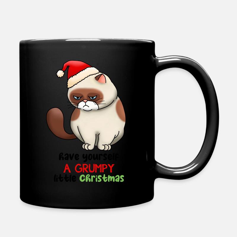 Weihnachten lustige Katze Weihnachtsbaum Cat - Tasse einfarbig - Schwarz