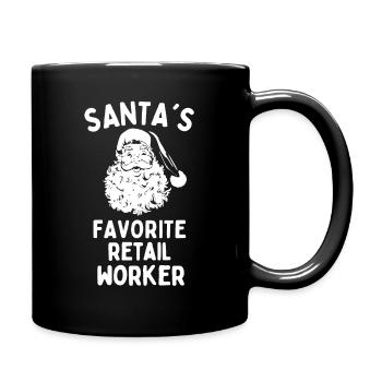 Weihnachtsmänner Lieblings Einzelhandelsangestellter lustige Weihnachten sayi - Tasse einfarbig - Schwarz - Rechts