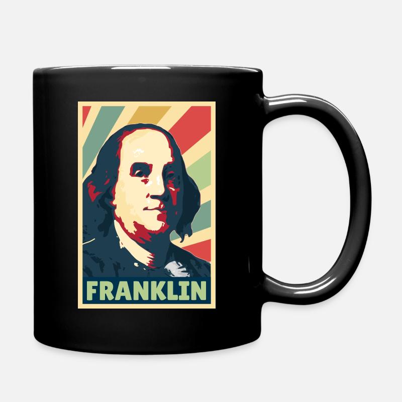 Benjamin Franklin Vintage Farben - Tasse einfarbig - Schwarz