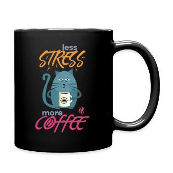 Less Stress More Coffee - Chats Drôles et Café - Mug uni - noir - Droite