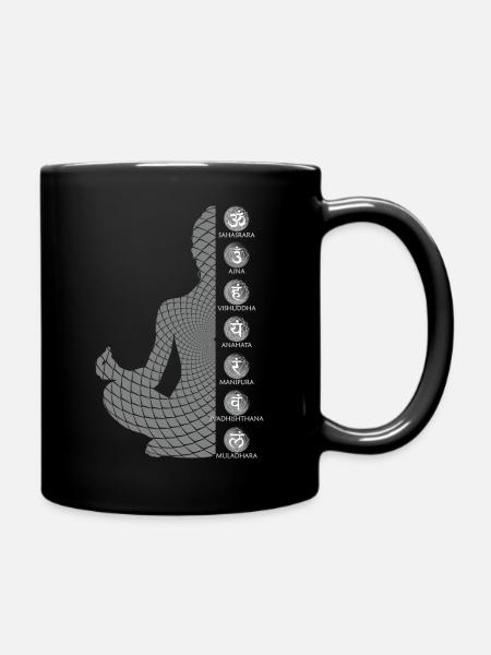 Sieben Chakras - Tasse einfarbig - Schwarz