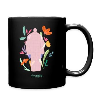 Fragile - Tasse einfarbig - Schwarz - Rechts