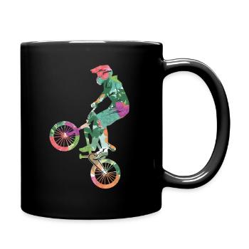 Fahrrad Stunt Tricks Radfahrer BMX - Tasse einfarbig - Schwarz - Rechts