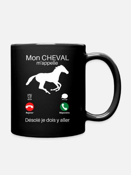 Vêtements humoristique sur le cheval - Mug uni - noir
