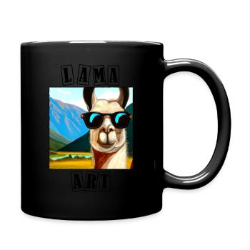 Lama Portrait Gift - Full Colour Mug - black - Right