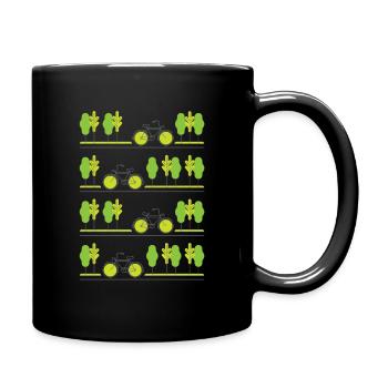 Cycling through spring (grey lines) - Full Colour Mug - black - Right