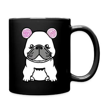 Bulldog Français Chien anglais kawaii 9 - Mug uni - noir - Droite
