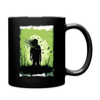 Zombie Illustration Minimalistisches Design - Tasse einfarbig - Schwarz - Rechts