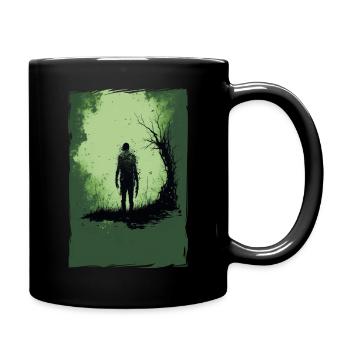 Zombie Illustration Minimalistisches Design - Tasse einfarbig - Schwarz - Rechts