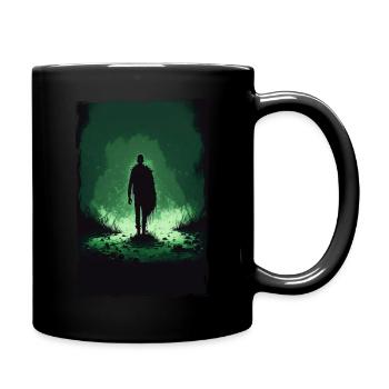 Zombie Illustration Minimalistisches Design - Tasse einfarbig - Schwarz - Rechts