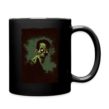 Zombie Illustration Minimalistisches Design - Tasse einfarbig - Schwarz - Rechts