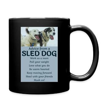 Husky Schlitten Hunderennen Alaskan Racers - Tasse einfarbig - Schwarz - Rechts
