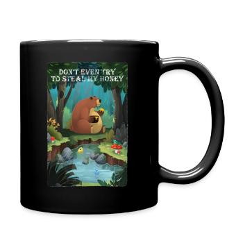 Bear - steal my honey - Tasse einfarbig - Schwarz - Rechts