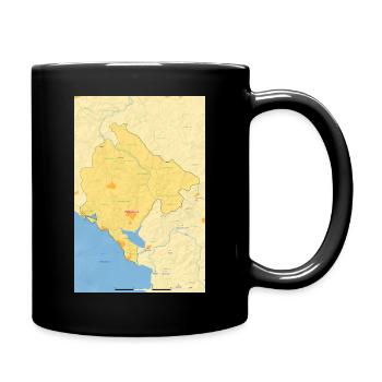 Montenegro Karte Landkarte - Tasse einfarbig - Schwarz - Rechts