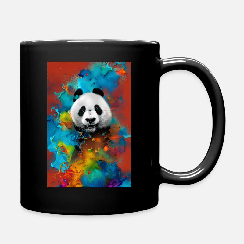 T-Shirt Design eines Pandas - Tasse einfarbig - Schwarz