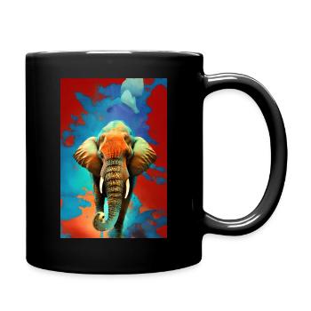 T-shirt design of an elephant - Full Colour Mug - black - Right