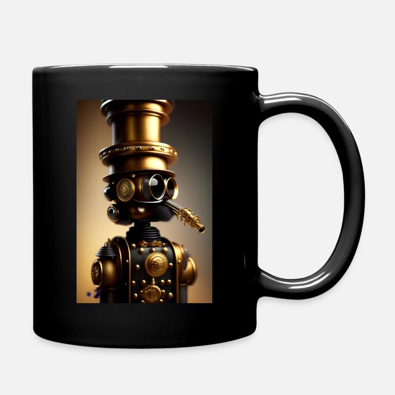 Steampunk Robot - Tasse einfarbig - Schwarz