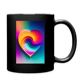 Heart - Full Colour Mug - black - Right