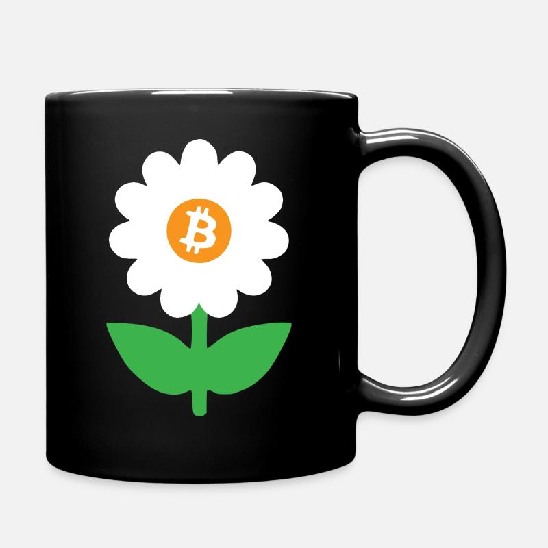 Bitcoin Daisies - Full Colour Mug - black