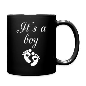 Schwangerschaft Babyparty Babyshower Boy Girl - Tasse einfarbig - Schwarz - Rechts