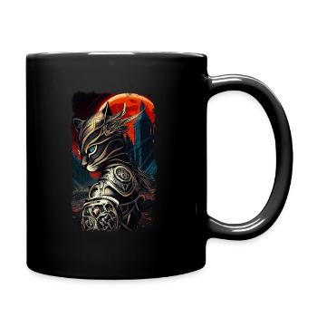 Ritter Kater - Tasse einfarbig - Schwarz - Rechts