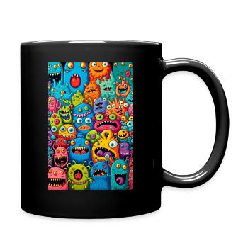 Bande von Aliens - Tasse einfarbig - Schwarz - Rechts