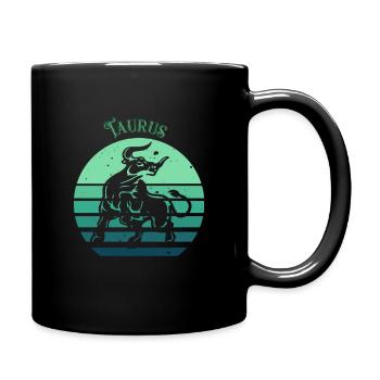 Logo rétro signe astrologique "Taureau" - Mug uni - noir - Droite