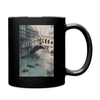 The Rialto Bridge in Venice - Full Colour Mug - black - Right