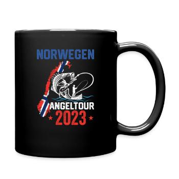 Norwegen Angeltour 2023 Angelurlaub Norwegen 2023 - Tasse einfarbig - Schwarz - Rechts