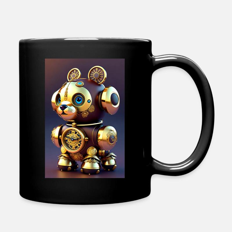 Cute Clockwork Baby Pooch Android - Full Colour Mug - black