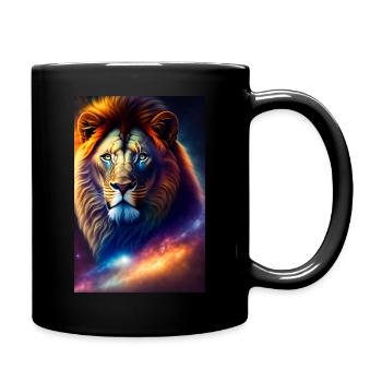 Löwe in Licht - Tasse einfarbig - Schwarz - Rechts