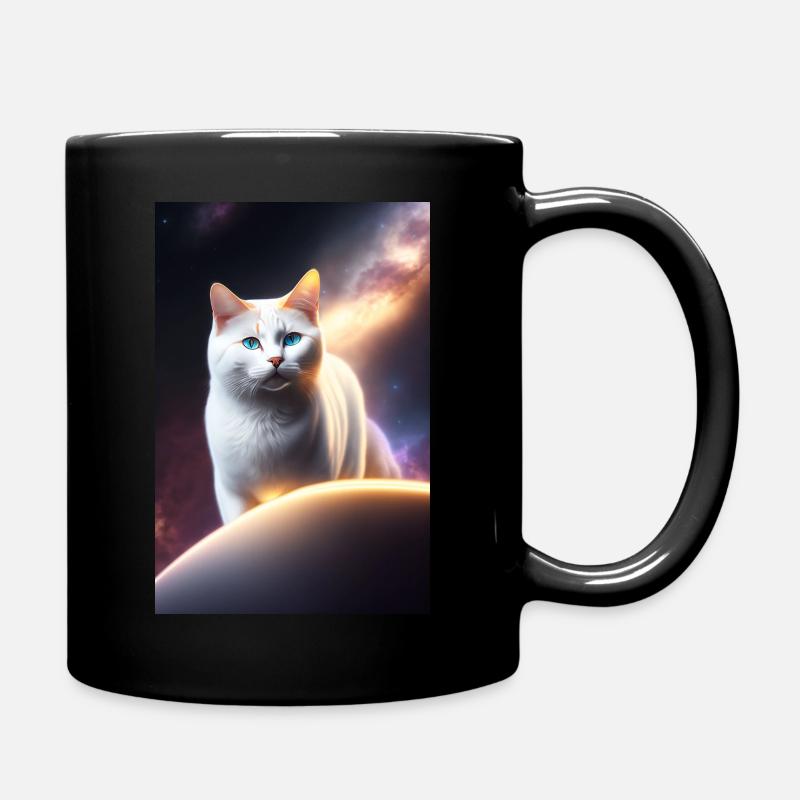 weise Katze 1 - Tasse einfarbig - Schwarz