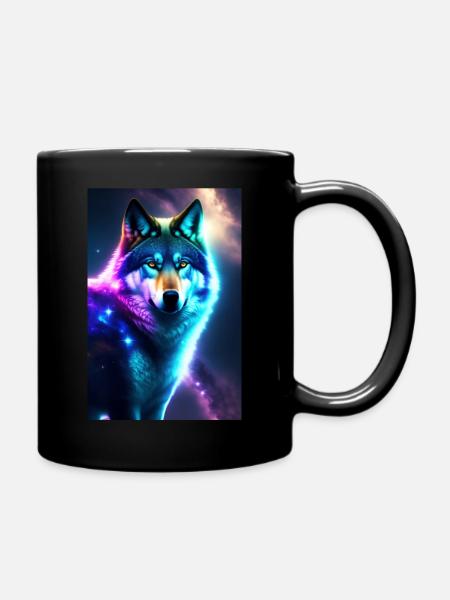 Wolf - Tasse einfarbig - Schwarz