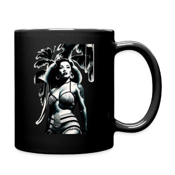 Hula Babe Black&White im Retro-Design - Tasse einfarbig - Schwarz - Rechts