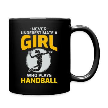 Handballspieler Sport Team Handballer Lustiger Spruch - Tasse einfarbig - Schwarz - Rechts