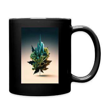 Cannabis Hemp Marijuana Leaf - Full Colour Mug - black - Right