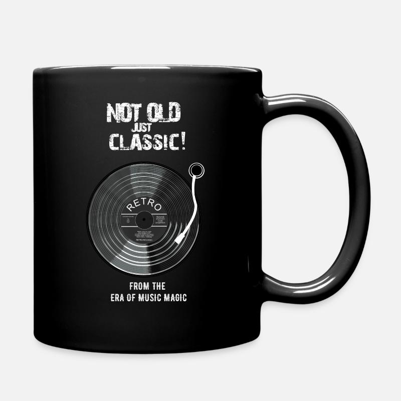 NOT OLD, JUST CLASSIC! RETRO VINTAGE CLASSIC VINYL - Full Colour Mug - black
